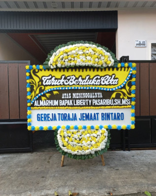 Papan Bunga Duka di Sumberrejo Sejahtera